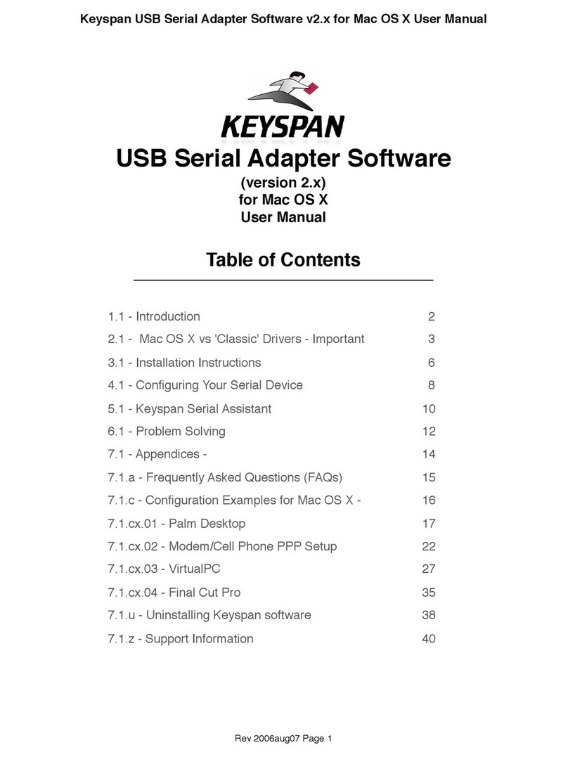Keyspan USB Serial Adapter version 2.0 user manual