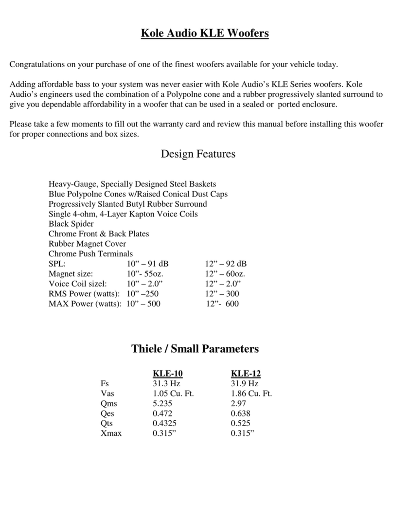Kole Audio KLE-10 User manual