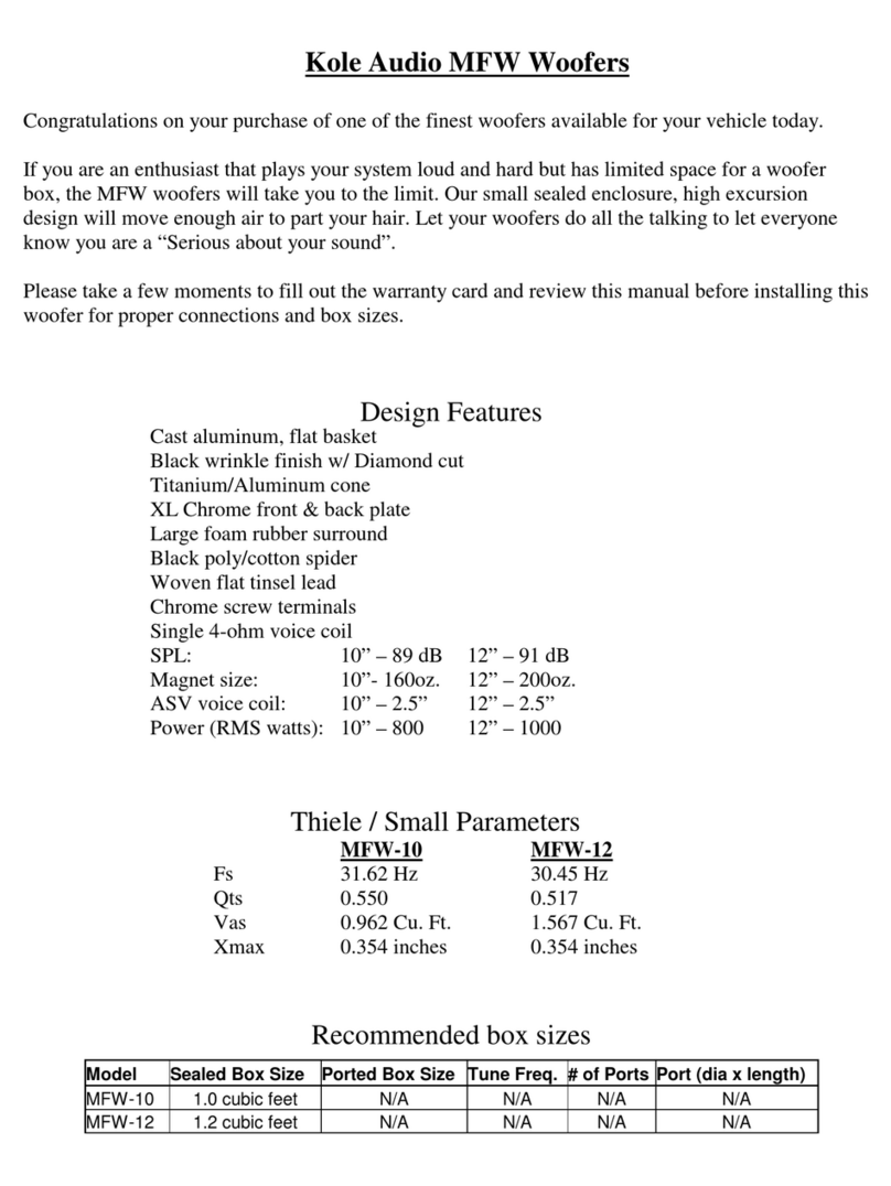 Kole Audio MFW-10 User manual