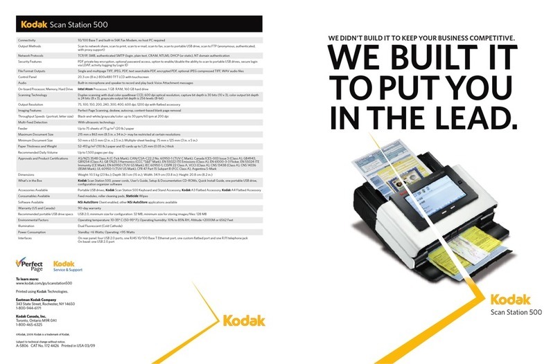 Kodak Scan Station 500 Specifications