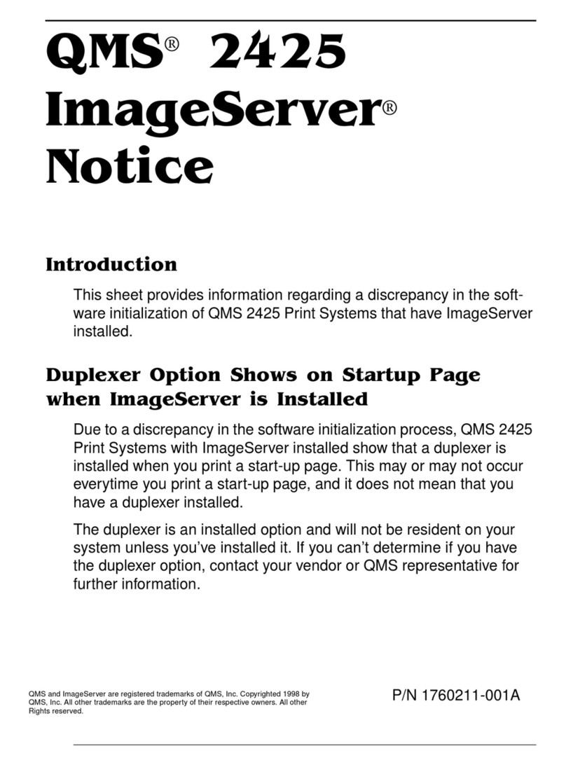 QMS 2425 Dimensions QMS 2425 Dimensions