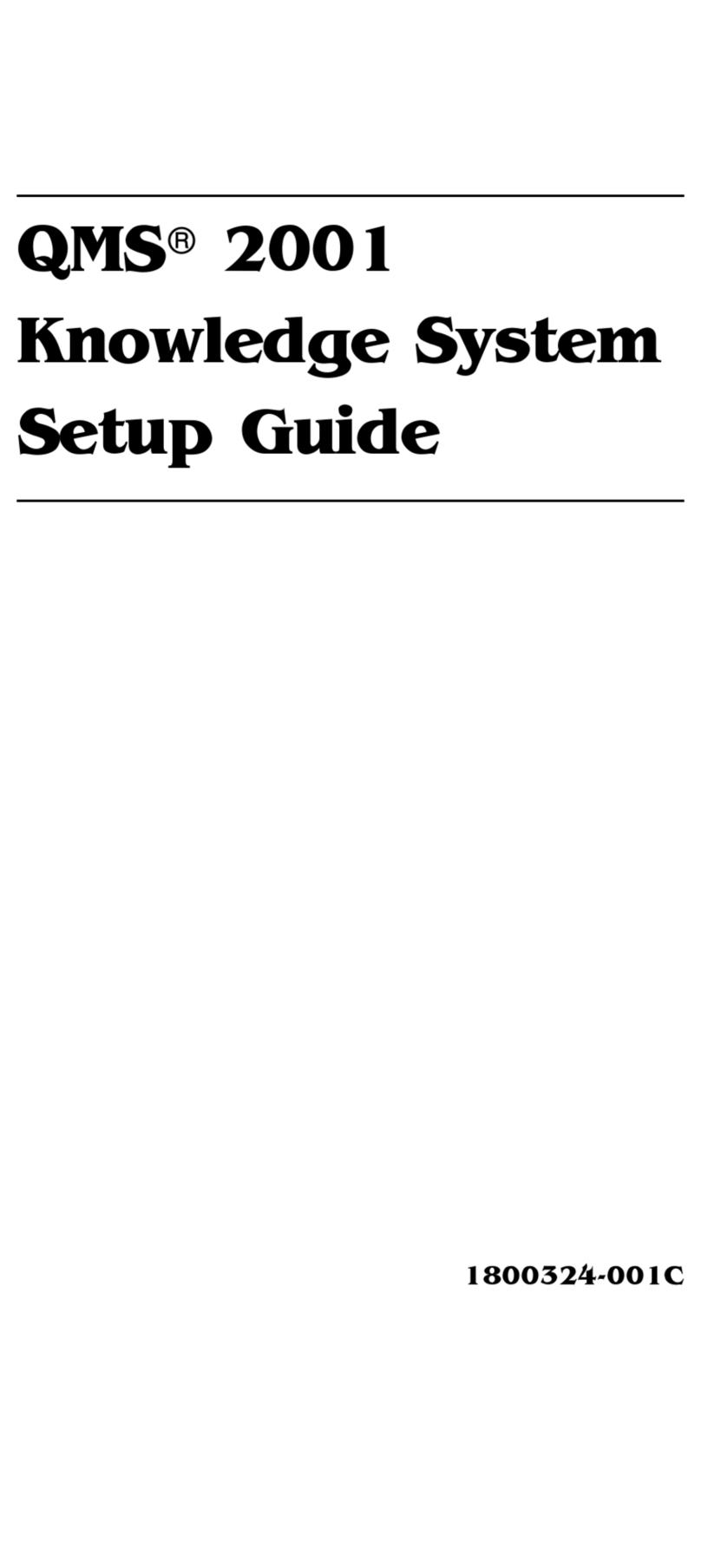 QMS 2001 Setup guide