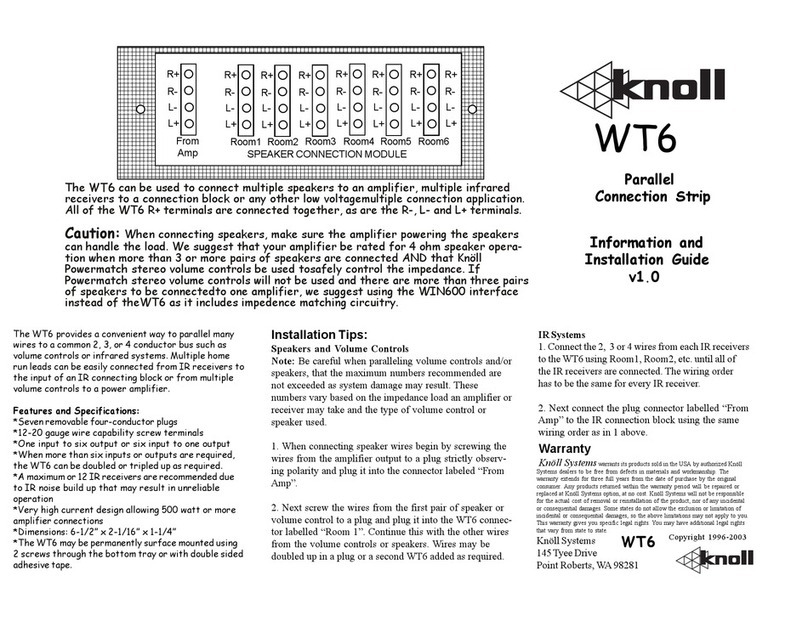 Knoll WT6 installation guide