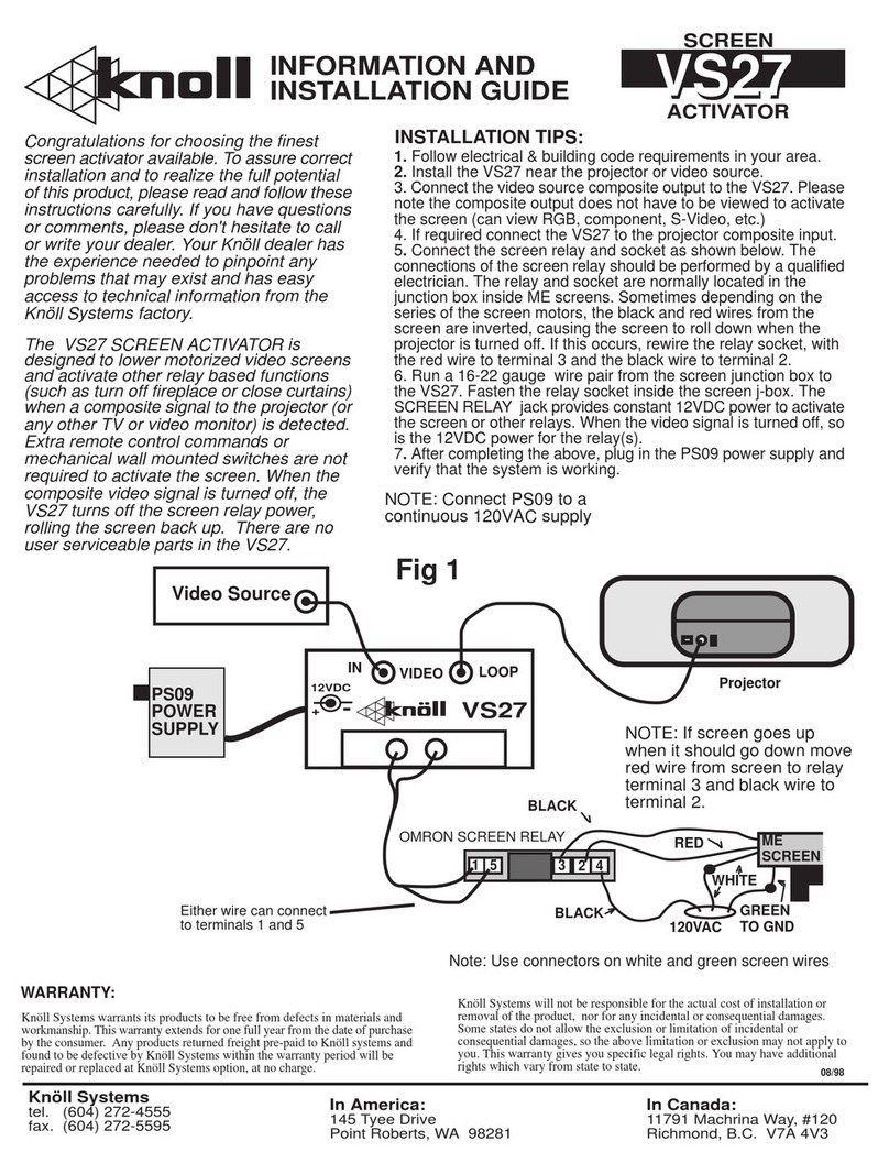 Knoll VS27 installation guide