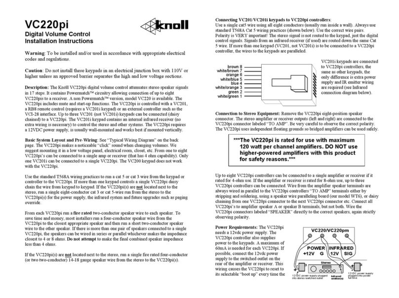 Knoll VC220PI User manual