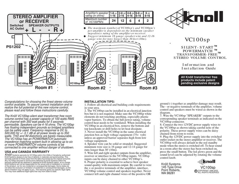 Knoll VC100SP User manual