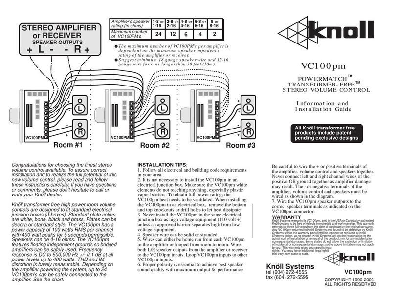 Knoll VC100PM User manual