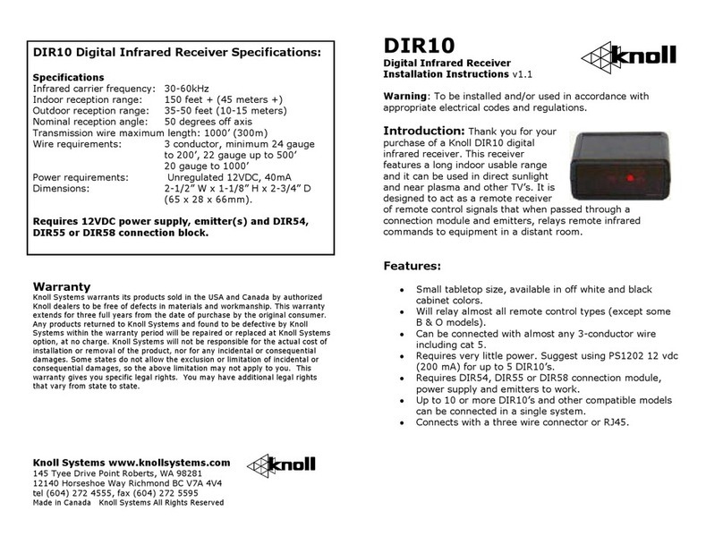 Knoll DIR10 User manual