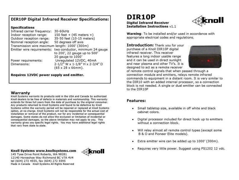 Knoll DIR10P User manual