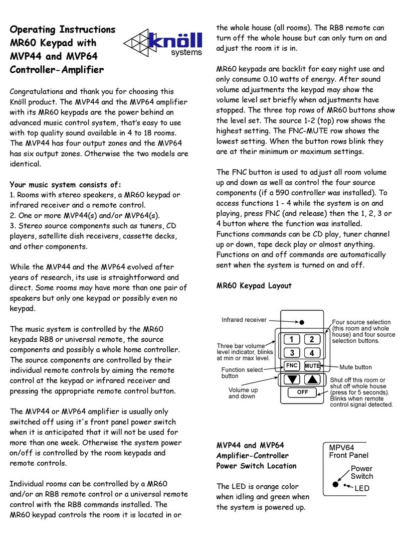Knoll MVP44 operating instructions