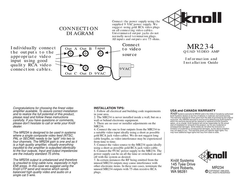 Knoll MR234 installation guide