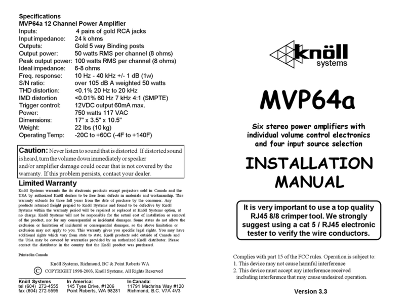 Knoll MVP64A installation manual