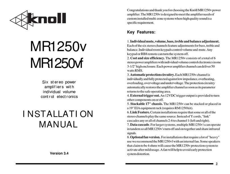 Knoll MR1250V installation manual