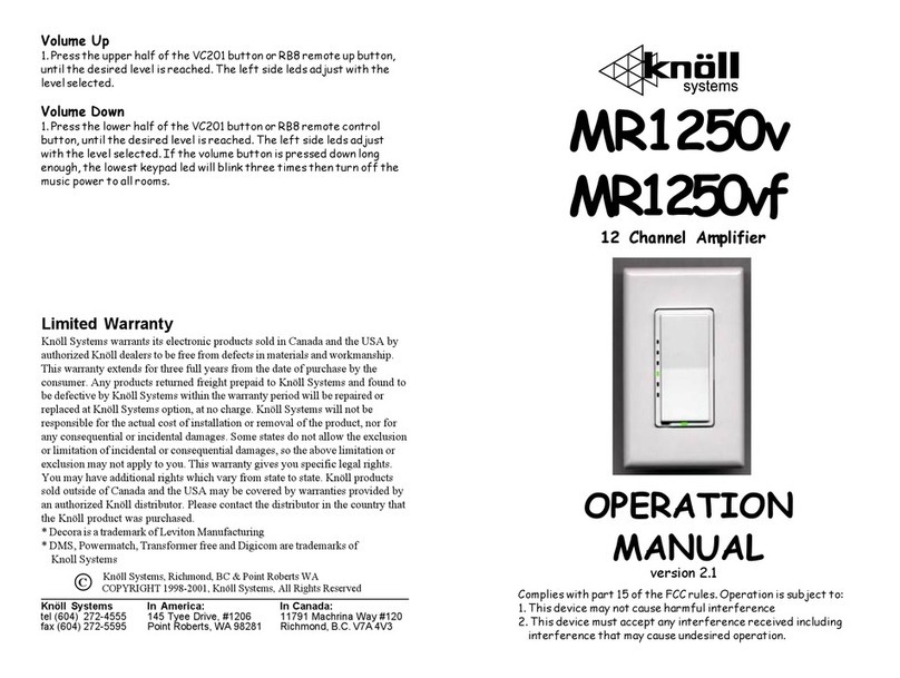 Knoll MR1250V User manual