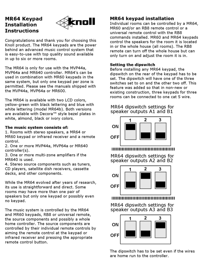 Knoll MR64 installation instructions