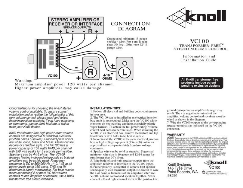 Knoll VC100 installation guide