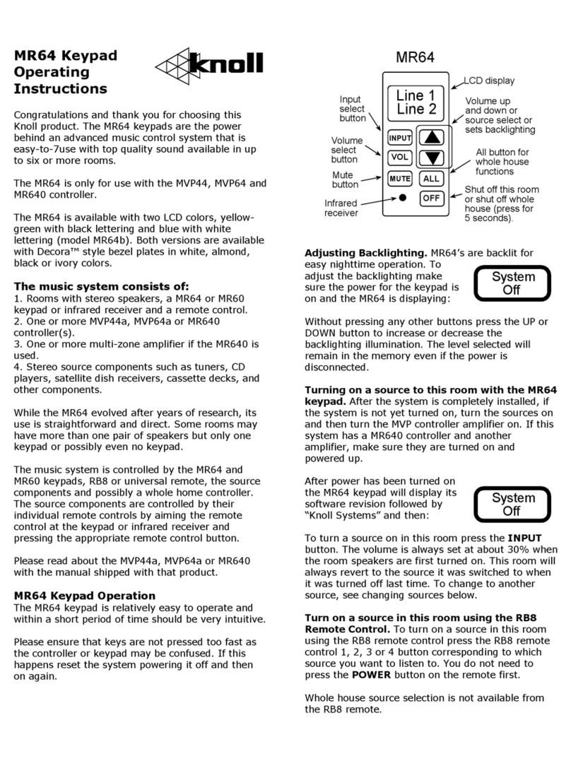 Knoll MR64 operating instructions