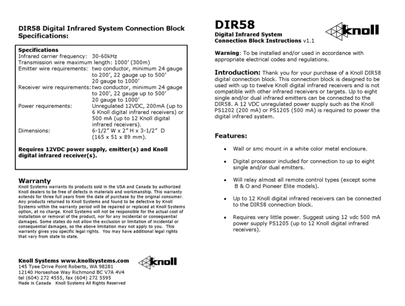 Knoll DIR58 User manual