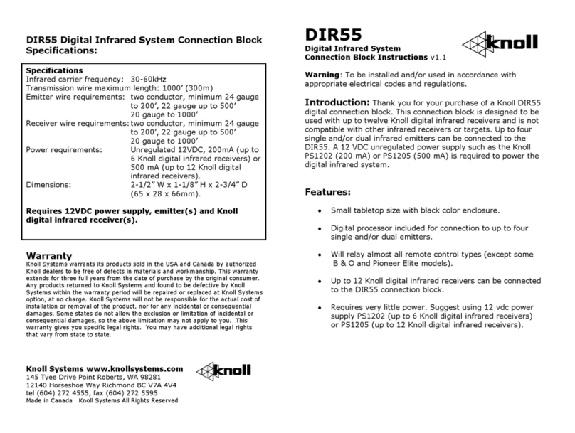 Knoll DIR55 User manual