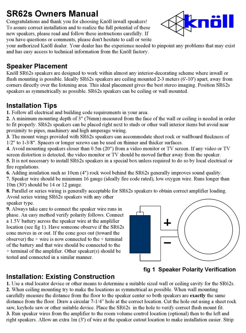 Knoll SR62 owner's manual