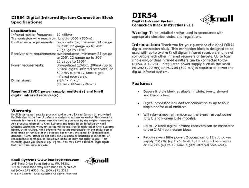 Knoll DIR54 instructions