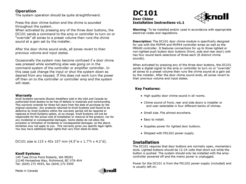 Knoll DC101 User manual