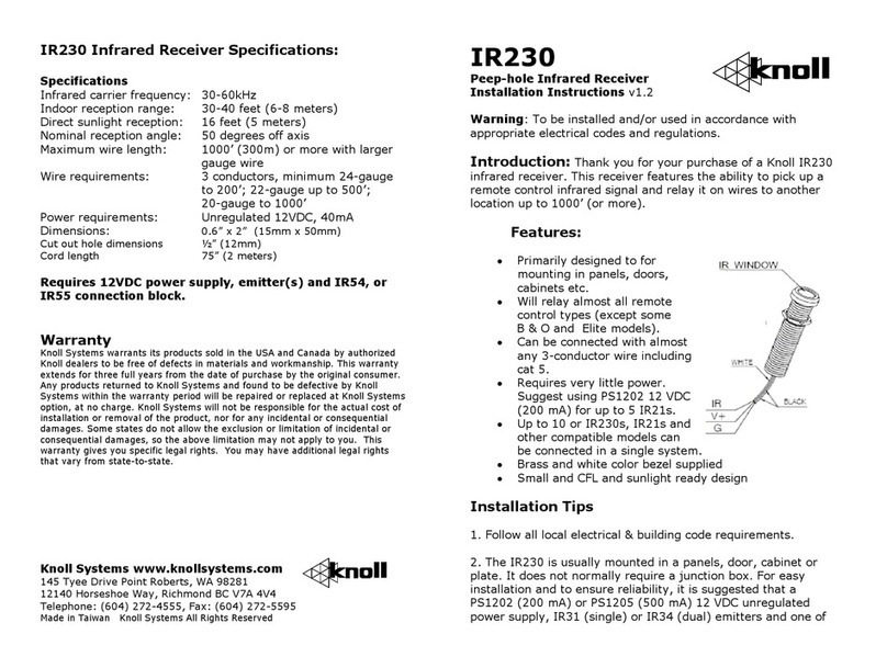 Knoll IR230 User manual