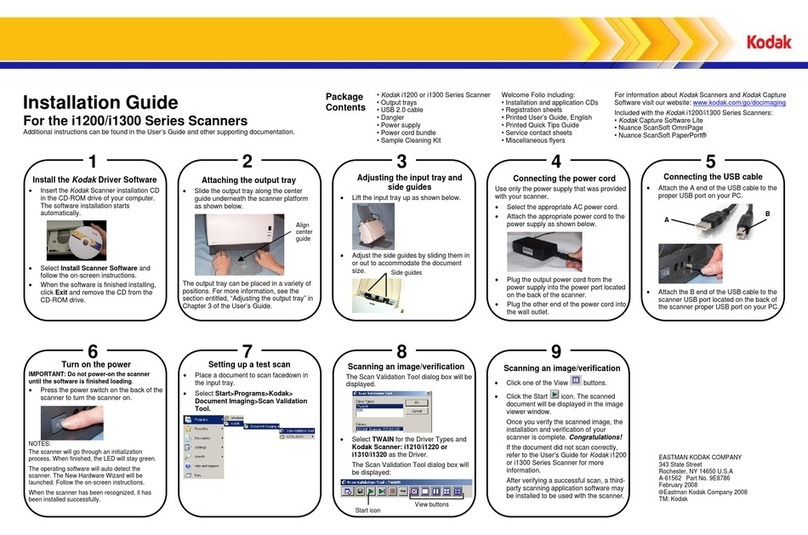 Kodak I1210 - Document Scanner installation guide