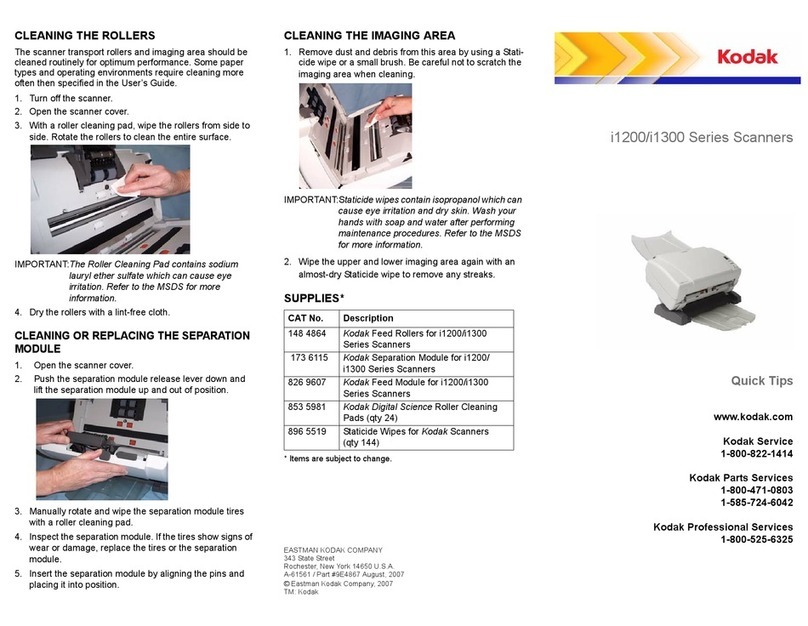 Kodak I1210 - Document Scanner Assembly instructions
