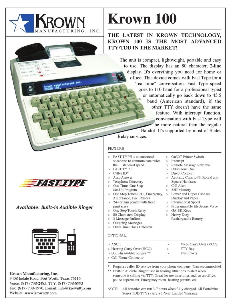 Krown 100 User manual