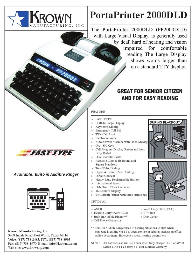 Krown PORTA PRINTER PP2000DLD User manual Krown PORTA PRINTER PP2000DLD User manual