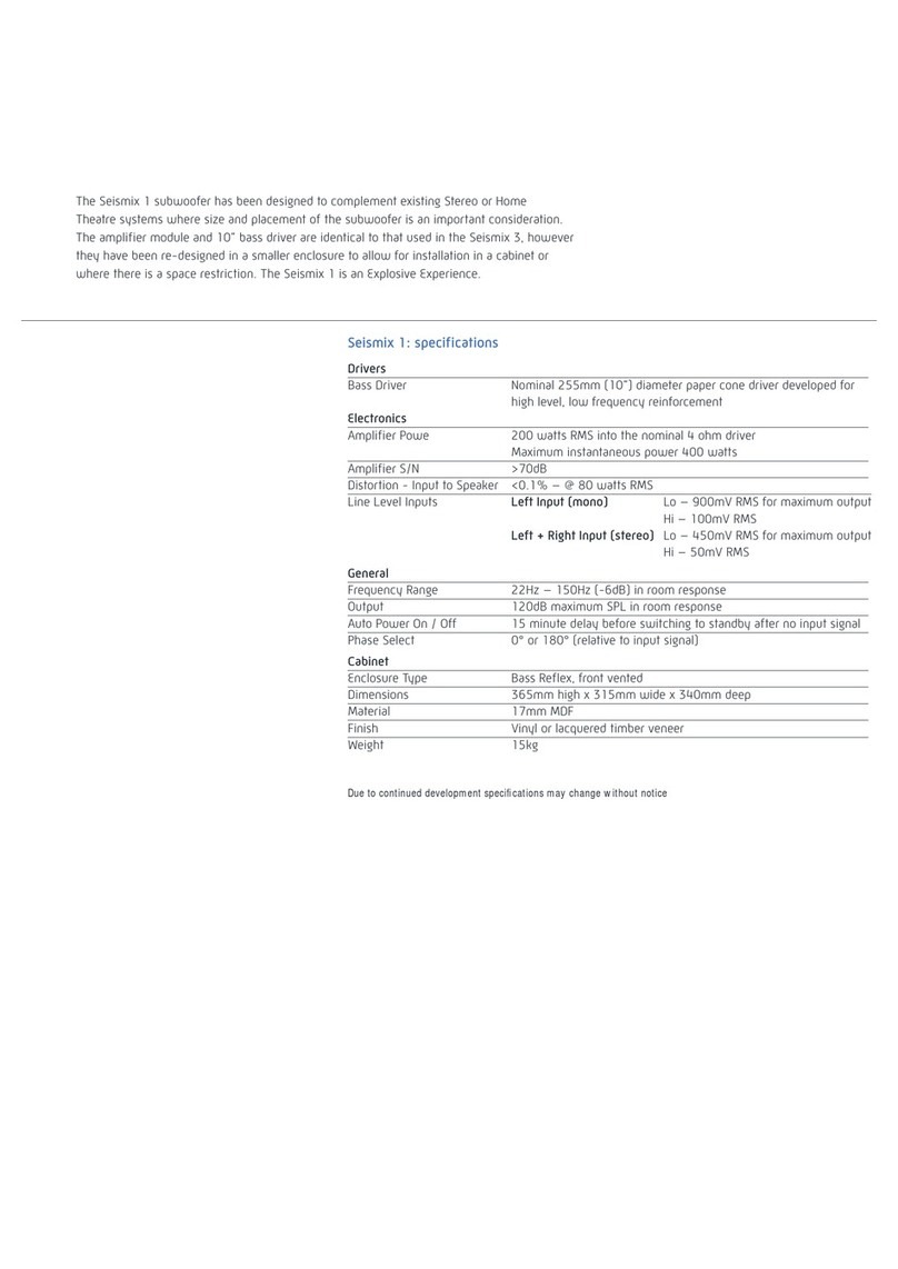 Krix Seismix 1 Specifications