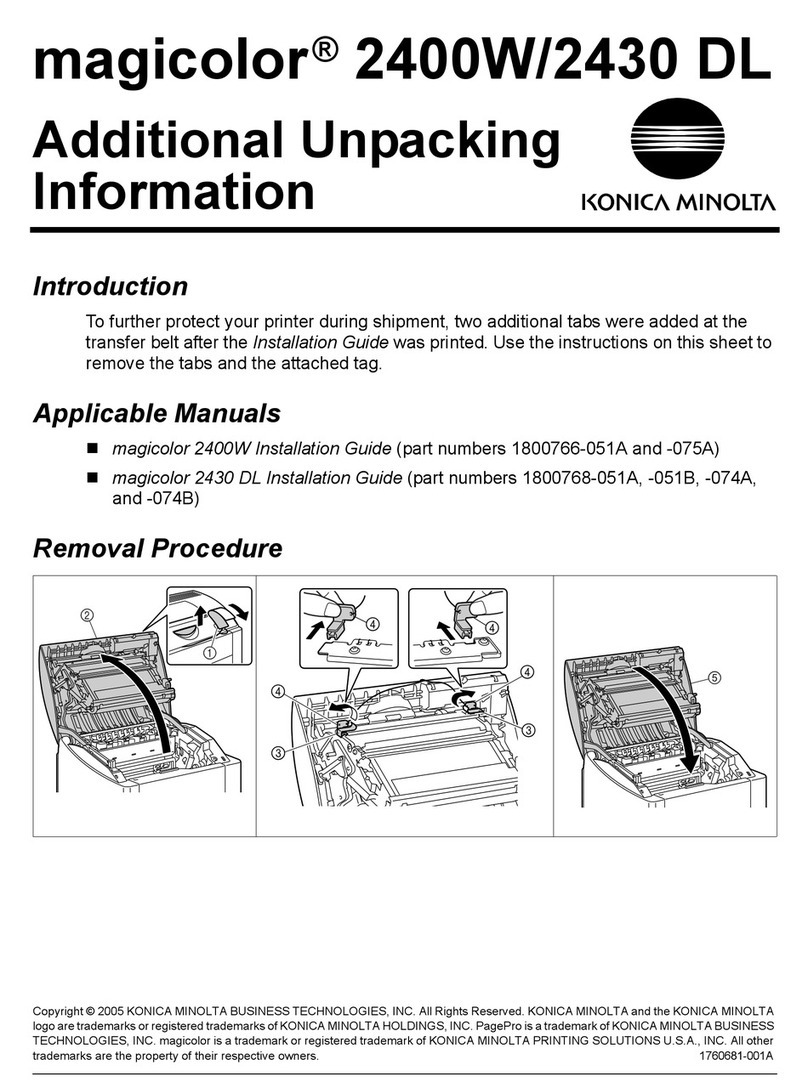 Konica Minolta magicolor 2400W unpacking instructions