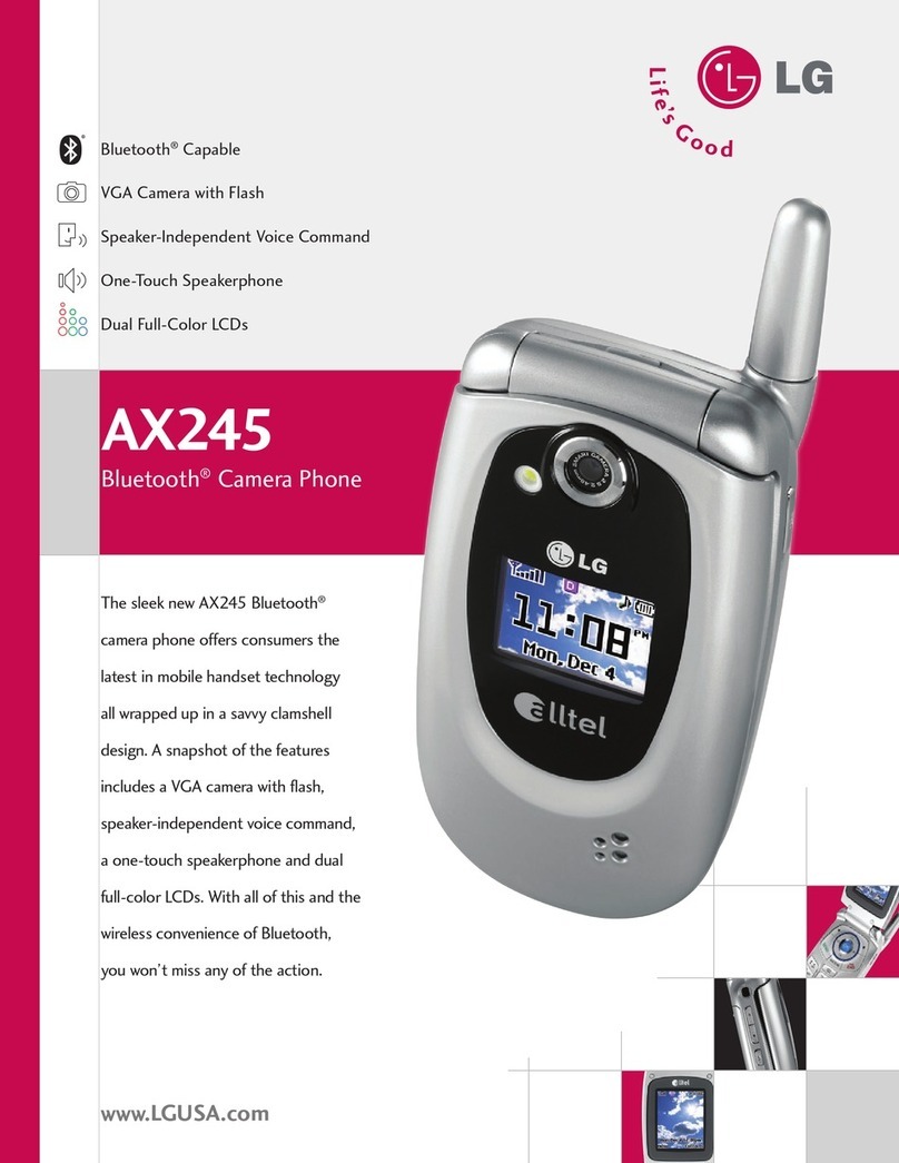 LG AX245 Specification sheet