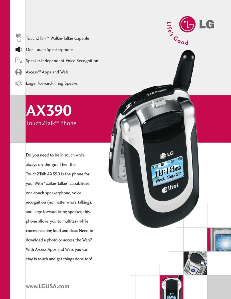 LG AX390 -  Cell Phone User manual