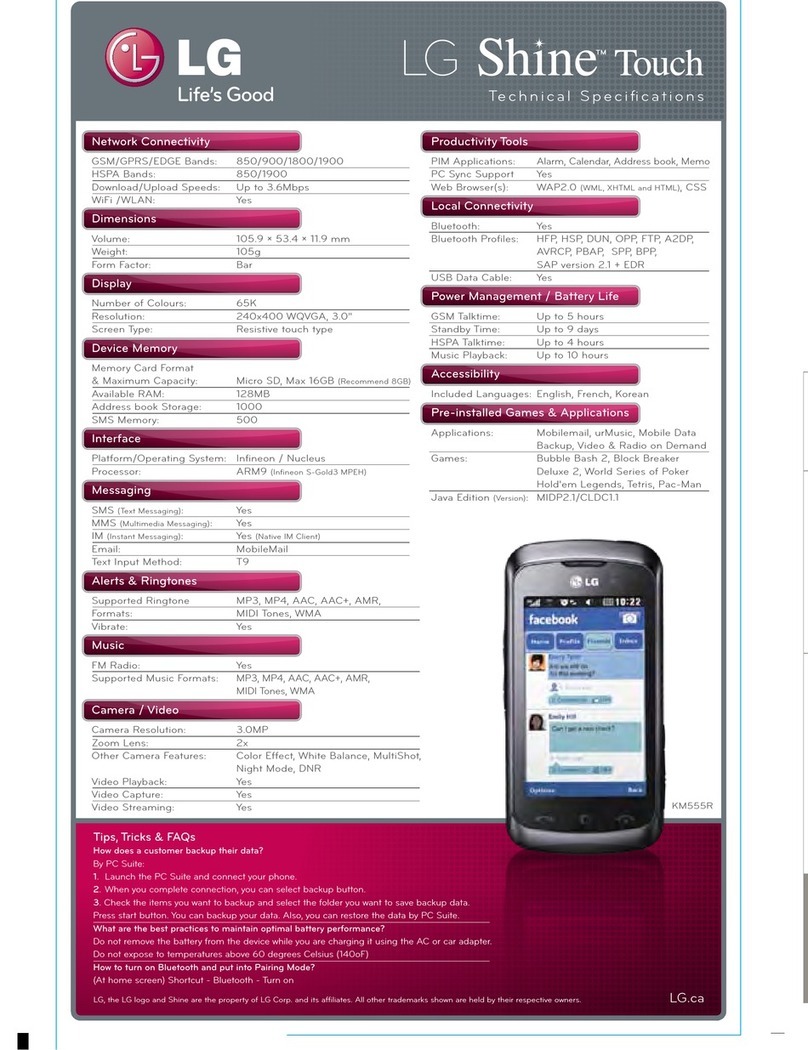 LG KM555 User manual