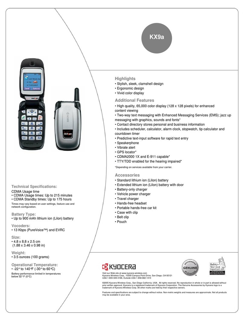 Kyocera KX9a User manual