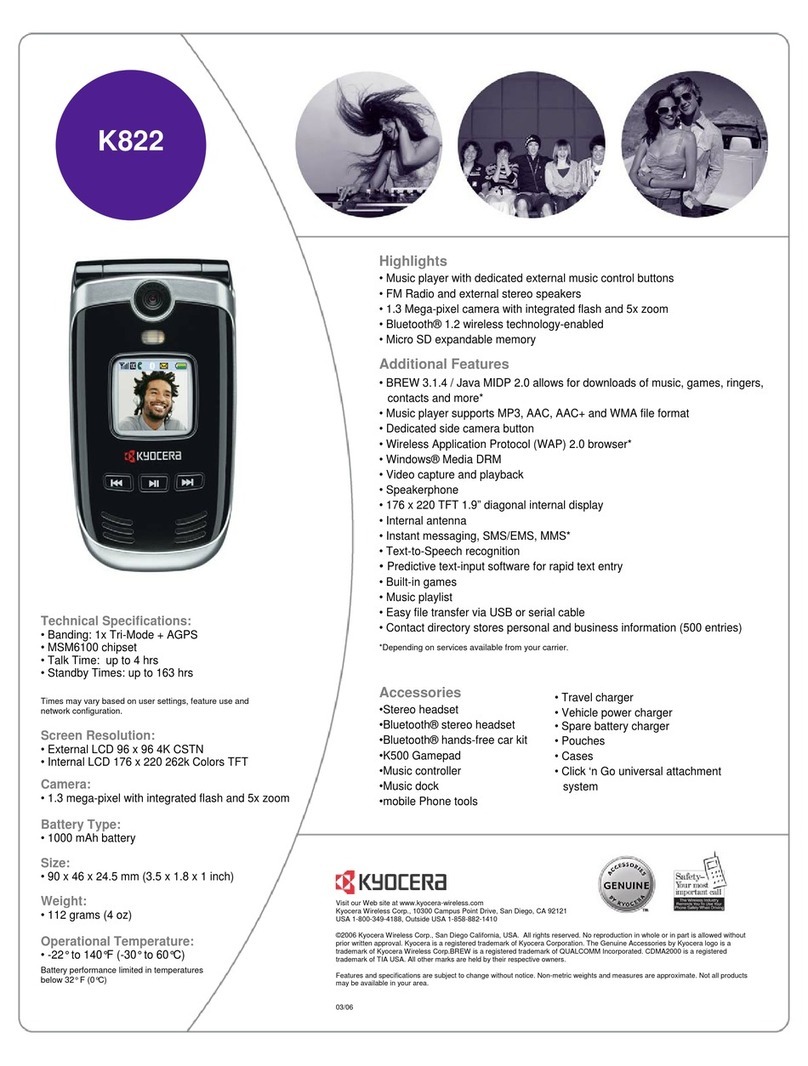 Kyocera K822 User manual