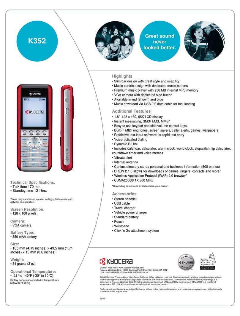 Kyocera K352 User manual