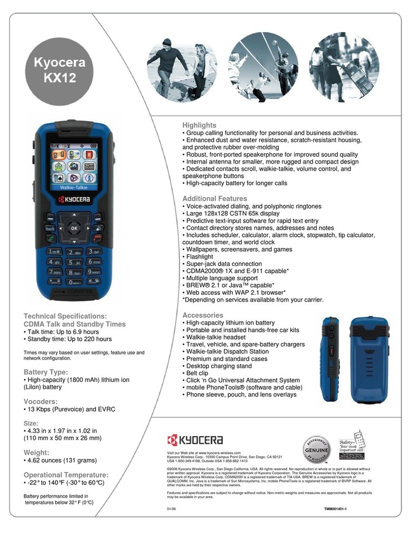 Kyocera KX12 User manual