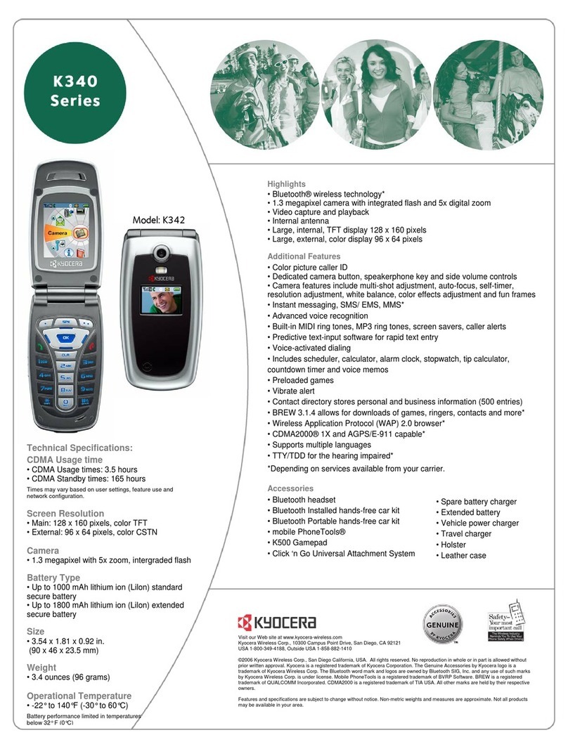 Kyocera K342 User manual