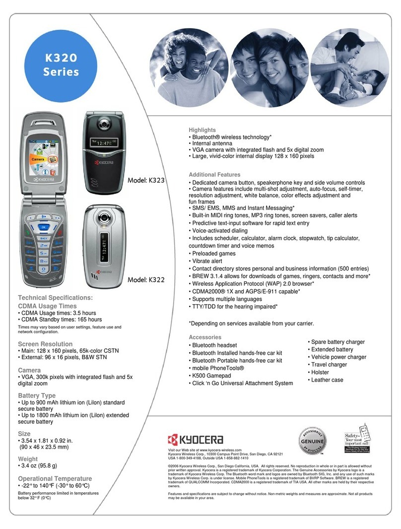 Kyocera K322 User manual