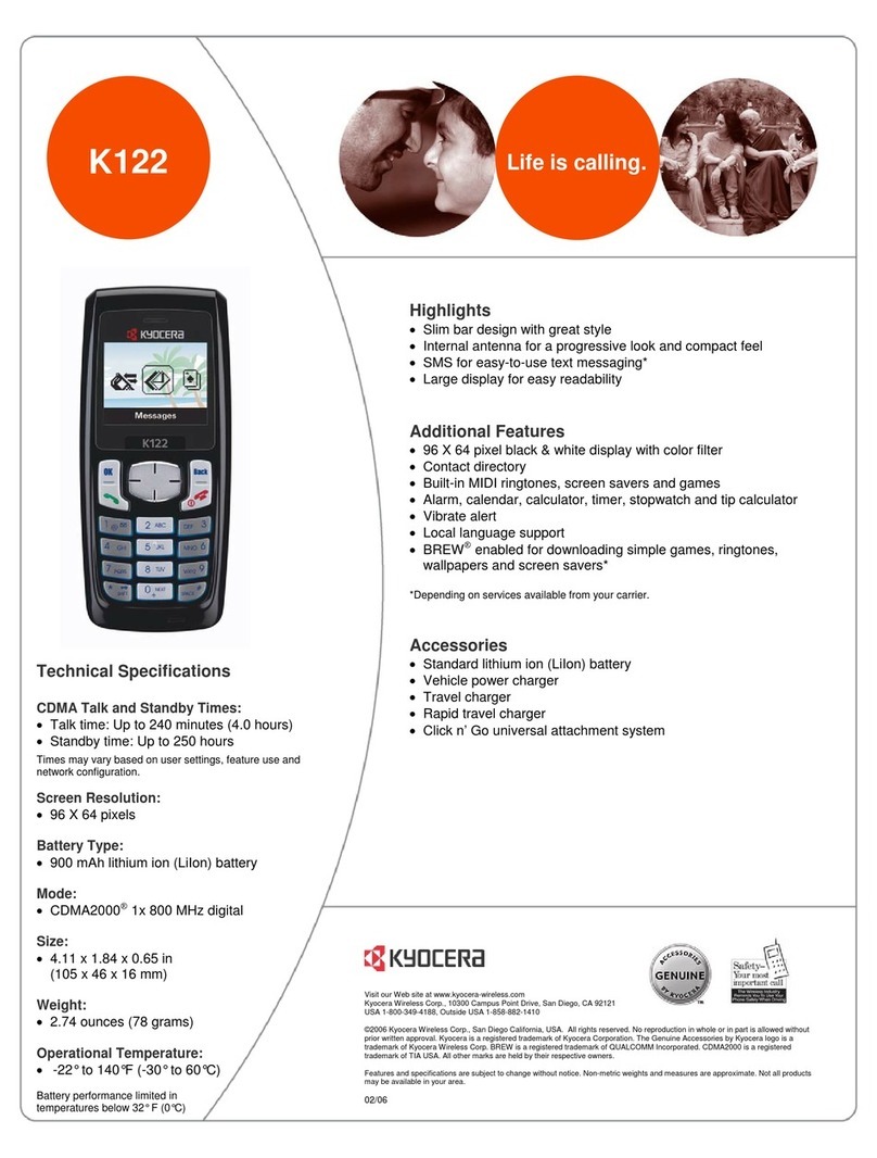 Kyocera K122 User manual