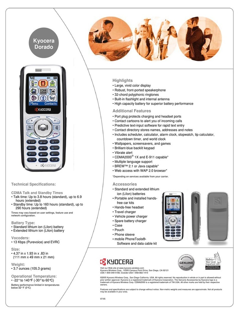 Kyocera Dorado KX13 User manual