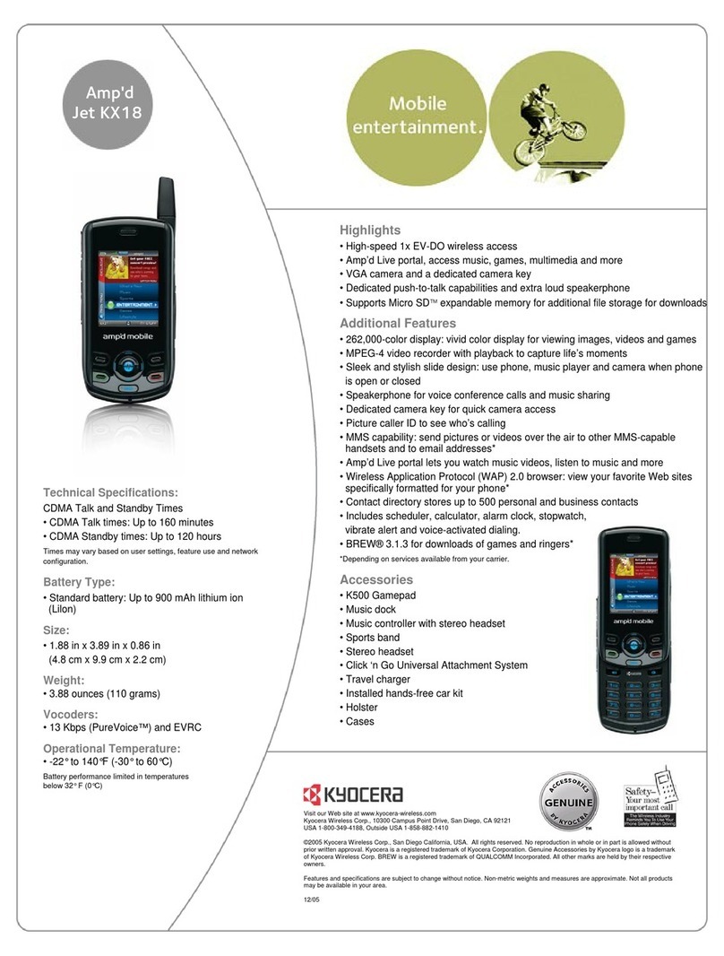 Kyocera Amp'd KX18 User manual