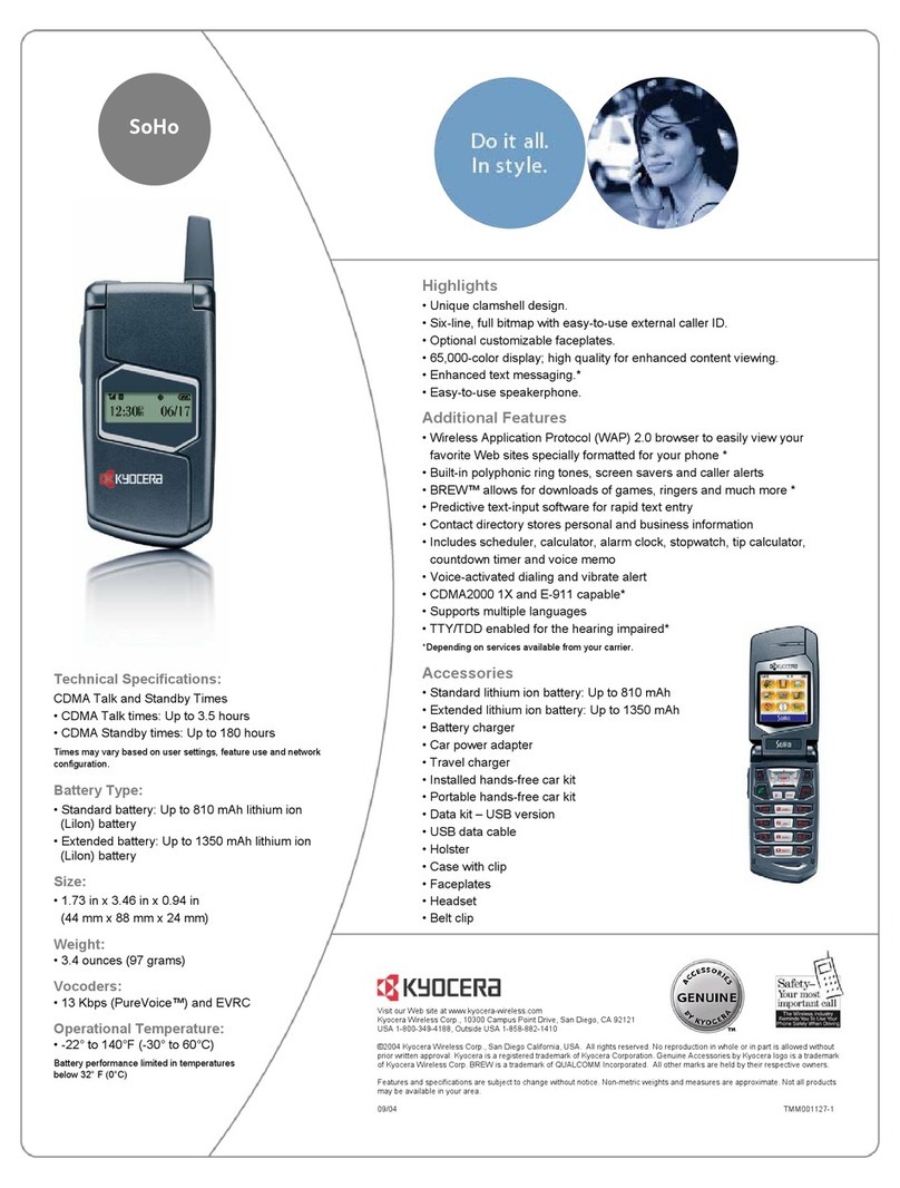 Kyocera Soho KX1 User manual