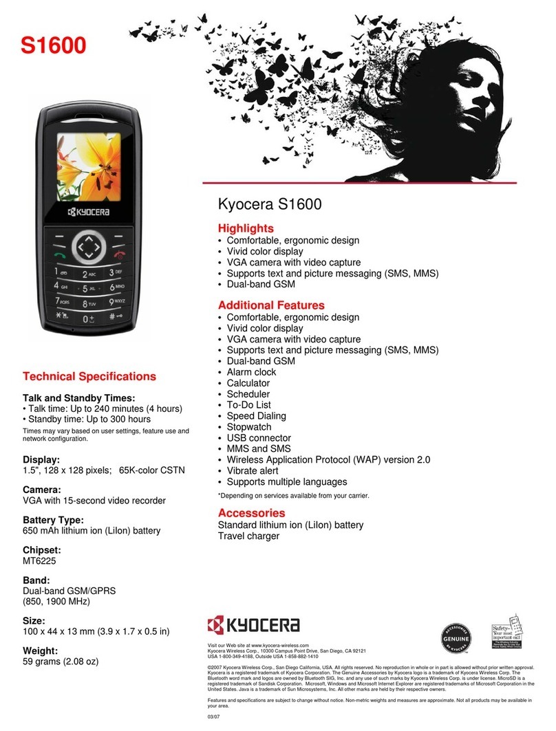 Kyocera S1600 User manual