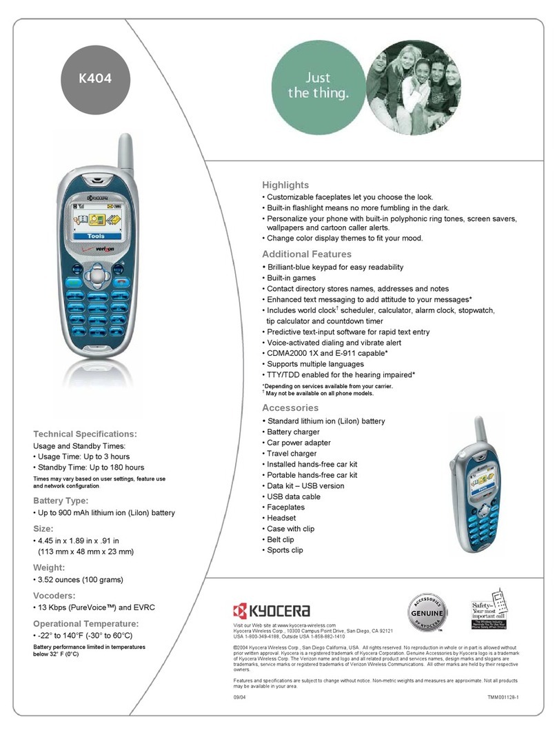 Kyocera Rave K404 User manual