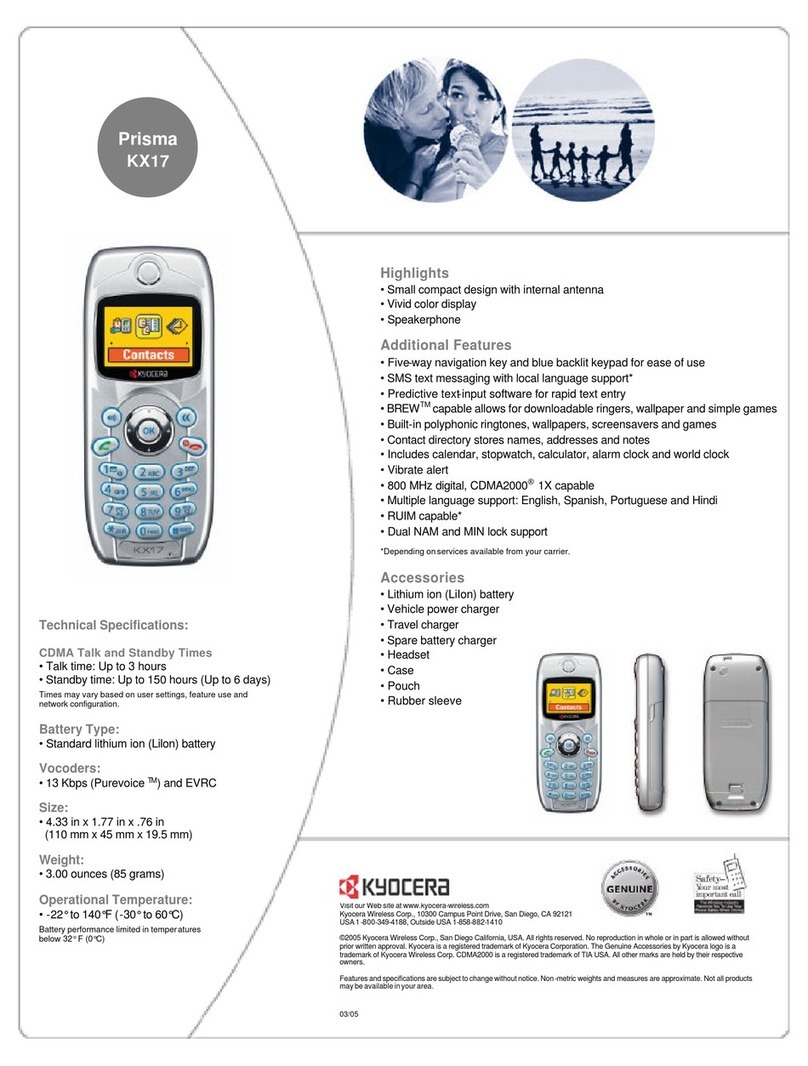 Kyocera Prisma KX17 User manual