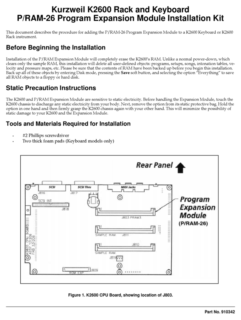Kurzweil K2600 BEST OF VAST - REV A User manual